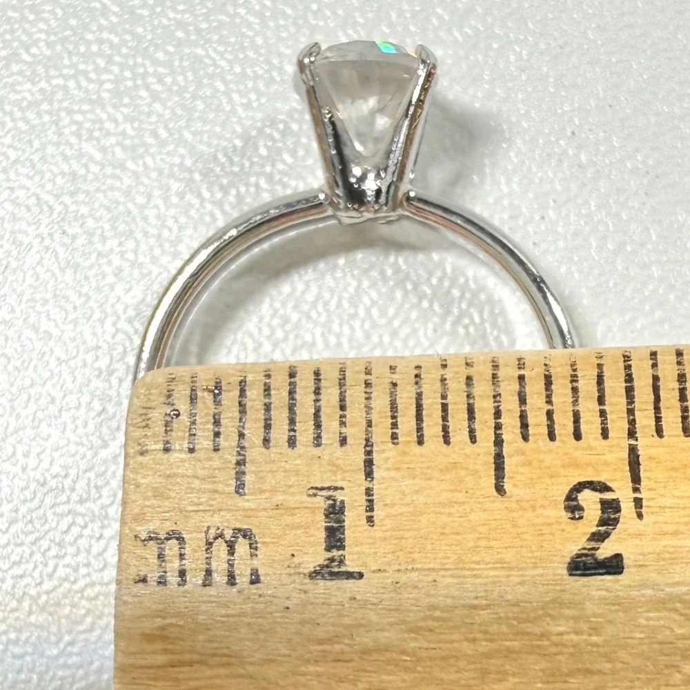 Lind Sterling Silver 925 Round Cut Cubic Zirconia Ring Sz 6.5 Womens Wedding VTG